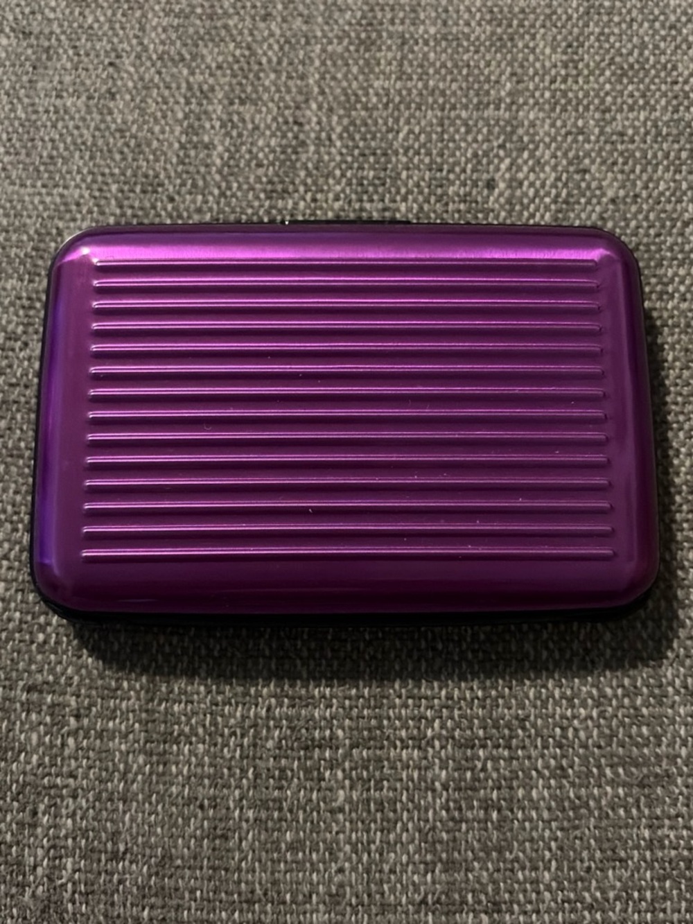 Purple Ribbed Aluminum Wallet